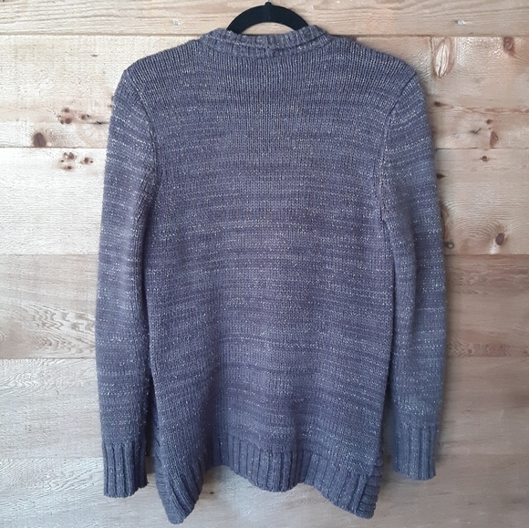 Merona Charcoal Gray and Metallic Open Cardigan Sm - Picture 2 of 3